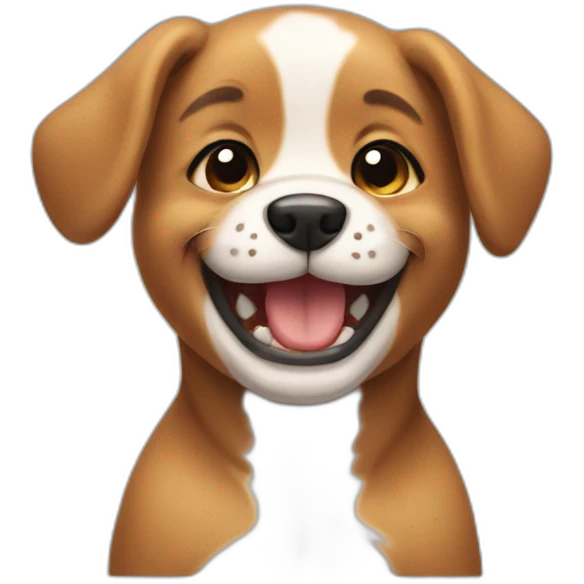 puppy smiling and showing his teeth emoji