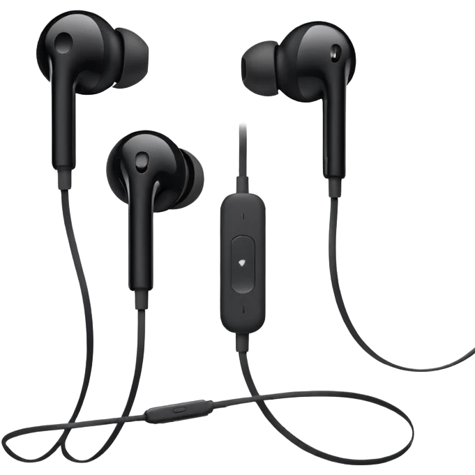 EarPods headphones, black emoji