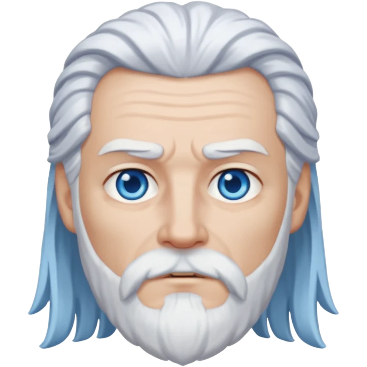 Odin with blue eyes, white hair emoji
