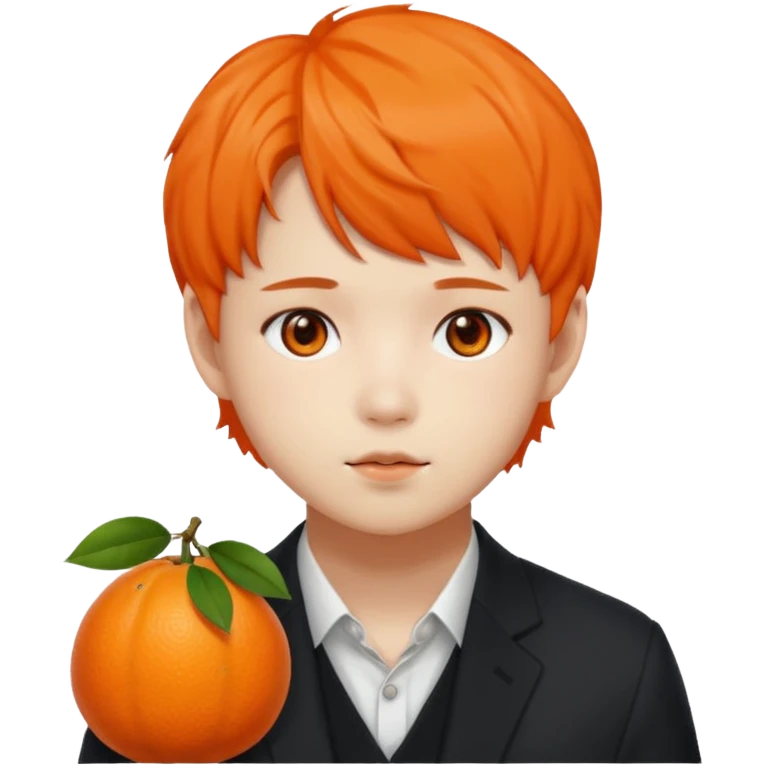 Yoongi con furia y una mandarina emoji