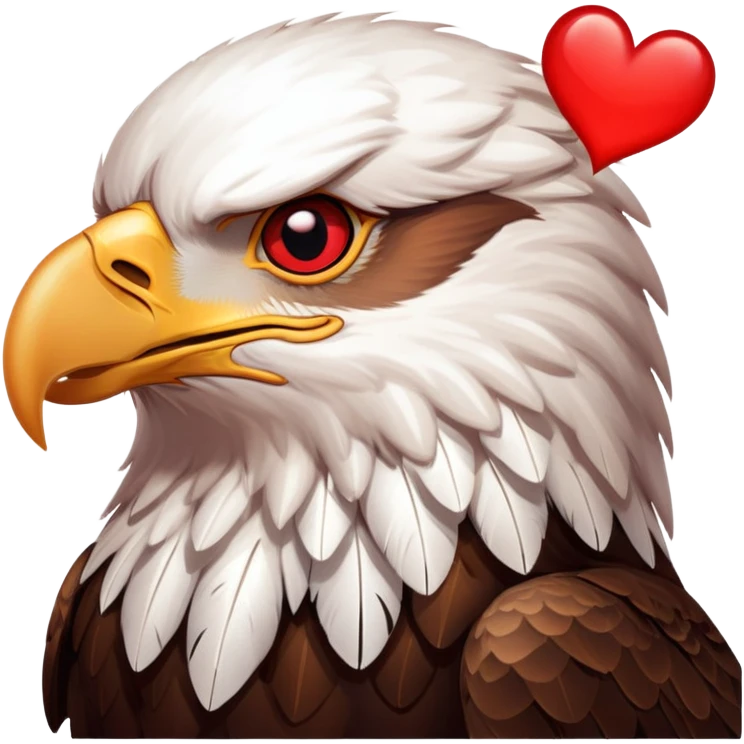 Eagle falling asleep with a heart  emoji
