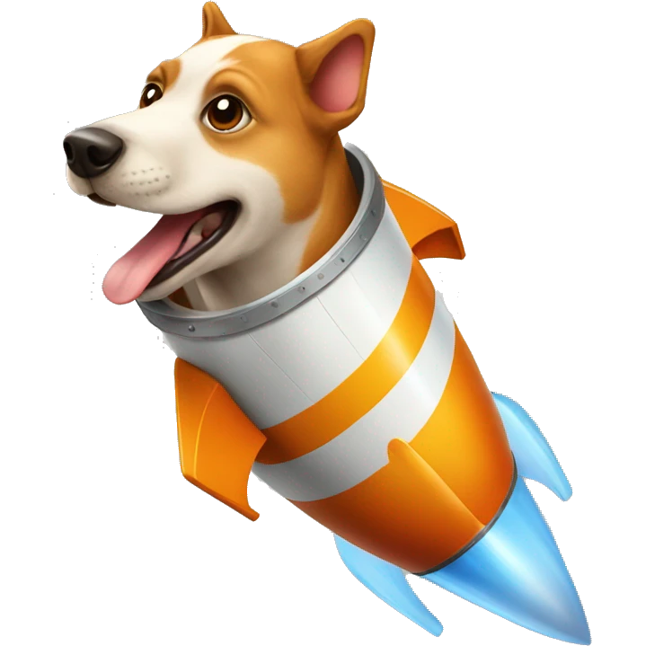 Dog in a rocket emoji