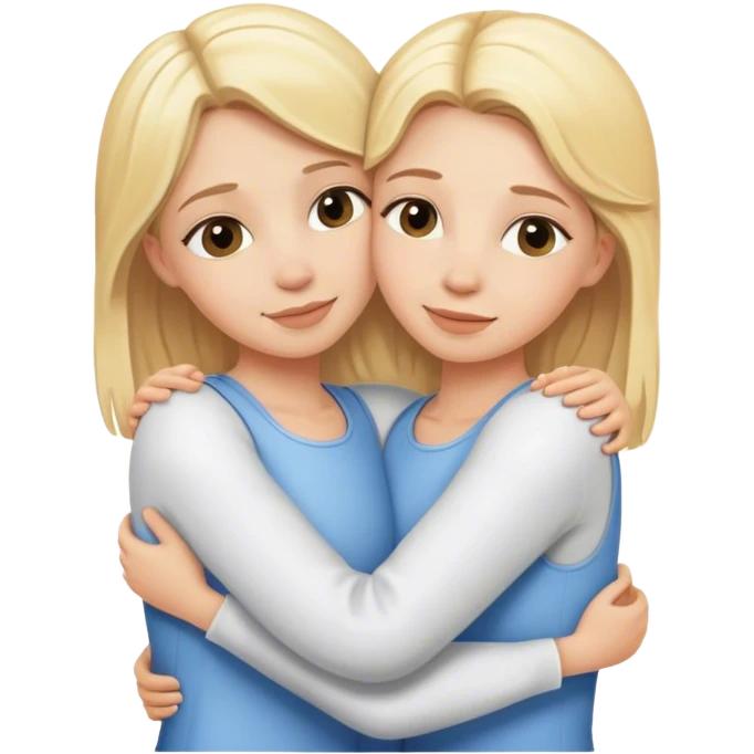 2 blonde Schwestern umarmen sich emoji