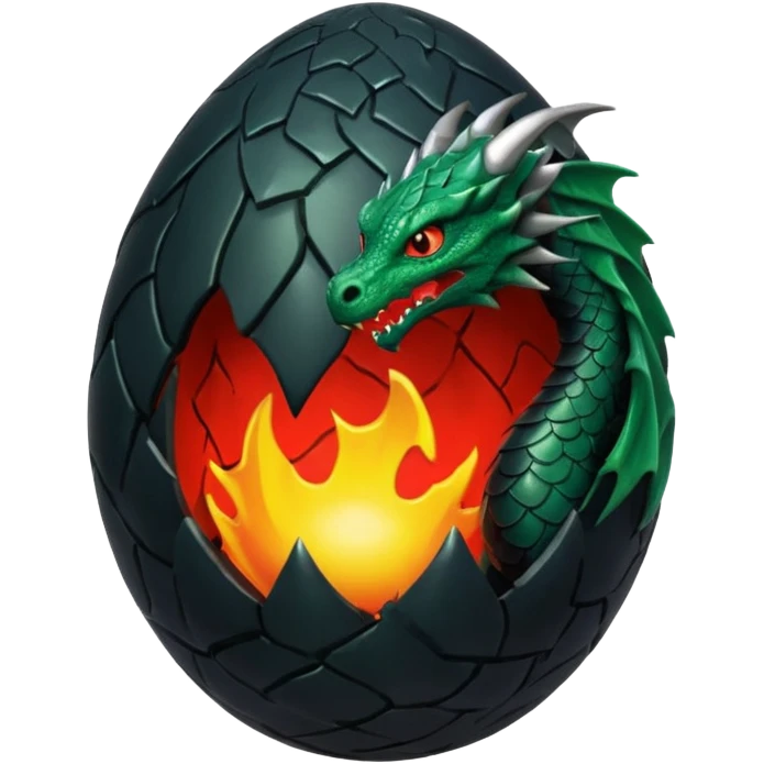 black egg cracked dragon emoji