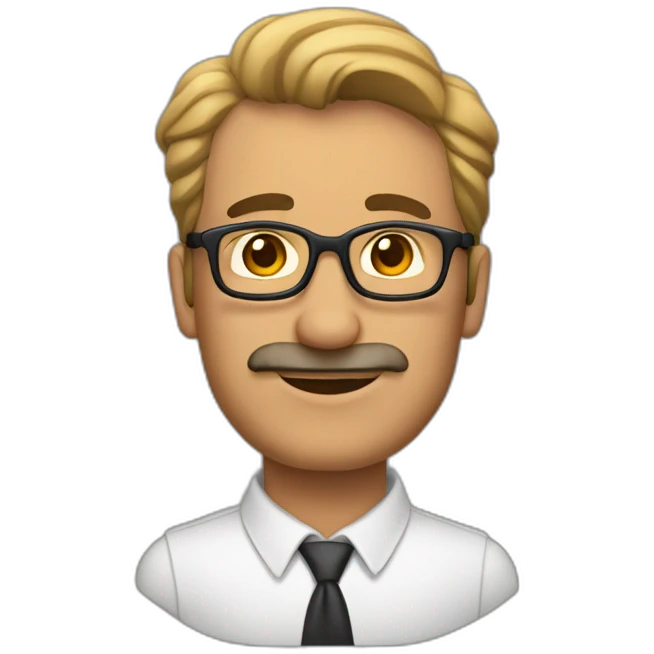 Hombre mayor sin pelo nariz grande y gafas emoji