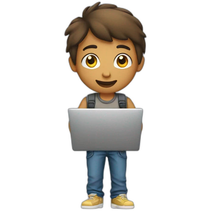 boy wit a laptop emoji