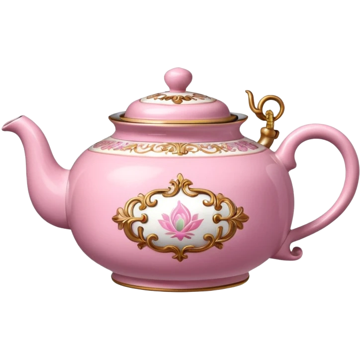 Pink steaming and boiling  tea pot with smoke emoji