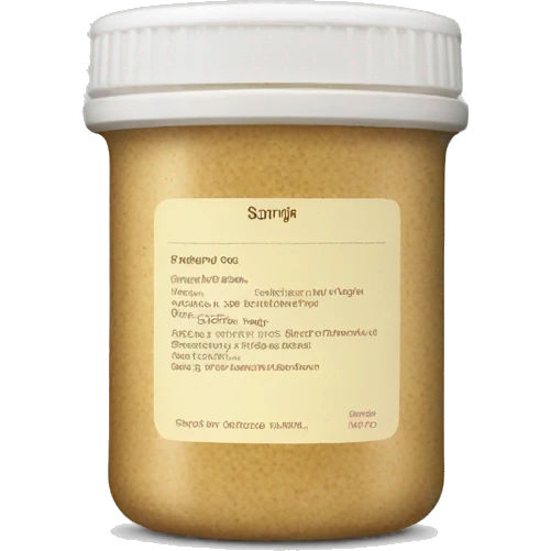 body scrub pot with label emoji