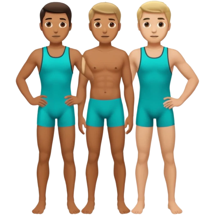 Two guys in teal swimsuits emoji