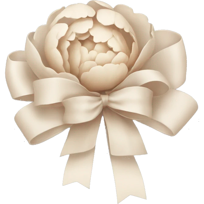 Peonie beige with white bow emoji