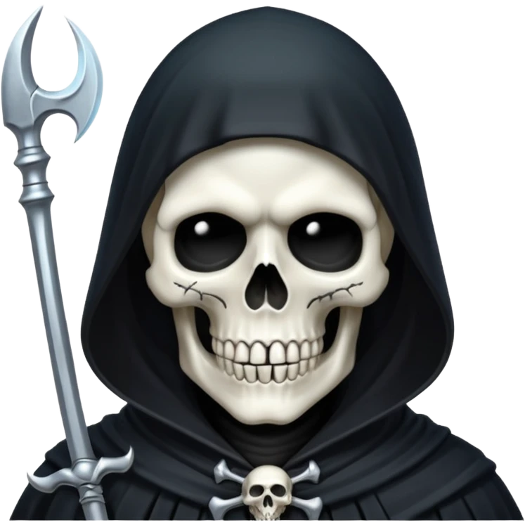 Silver skull Grim Reaper gothic  emoji