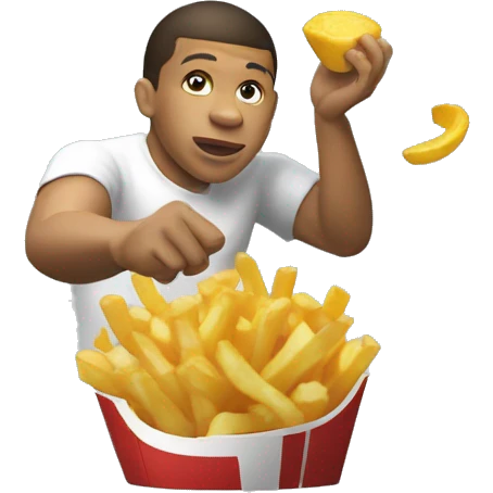 Mbappé qui mange des frites emoji