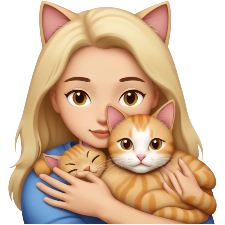 Человек обнимает кошку emoji