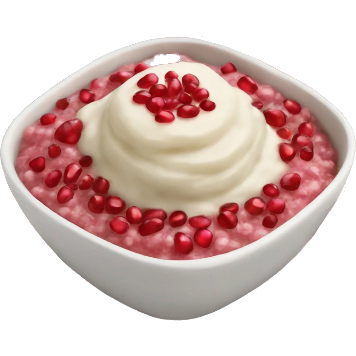 matbucha dip with pomegranate seeds on top emoji