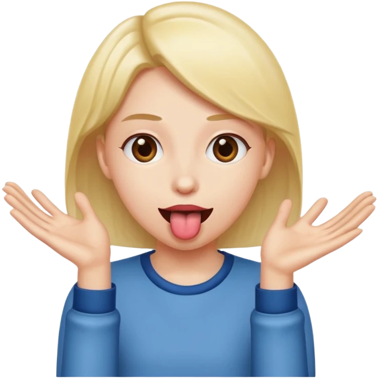 tongue out with hands to the side emoji