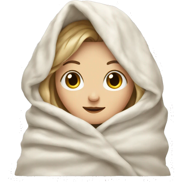 A white girl in a blanket emoji