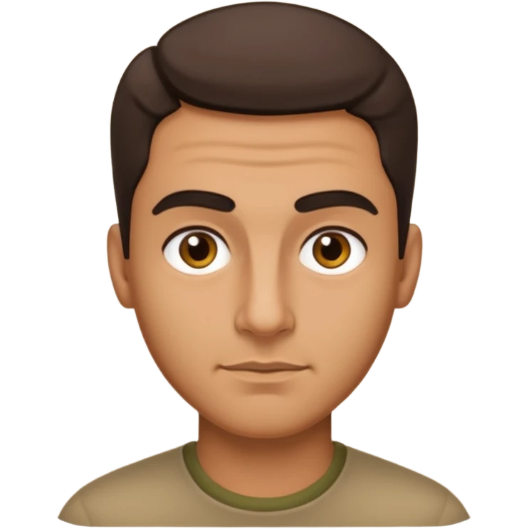tan man with thick eyebrows and sparse hair emoji