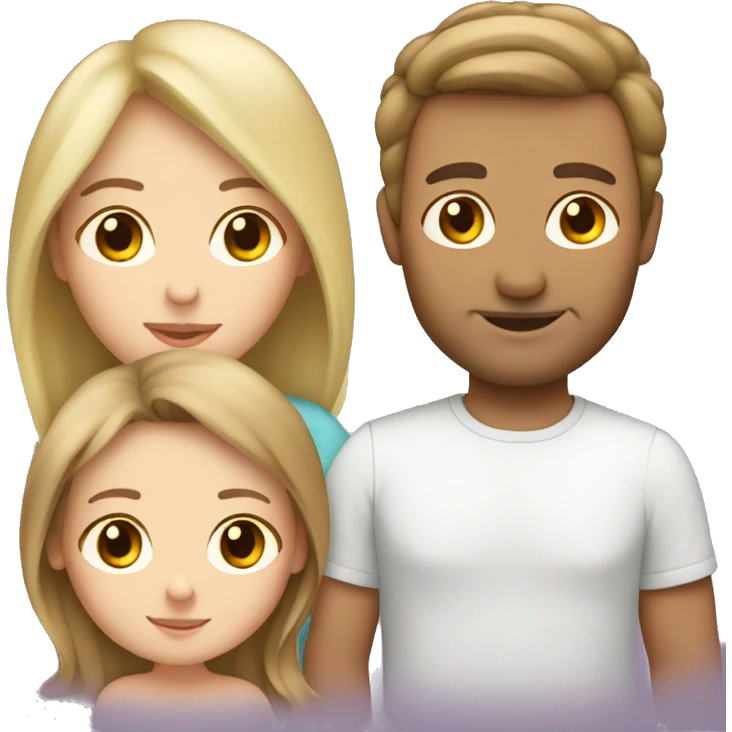 Mum, Brown hair/  Dad, Blond hair/ newborn emoji