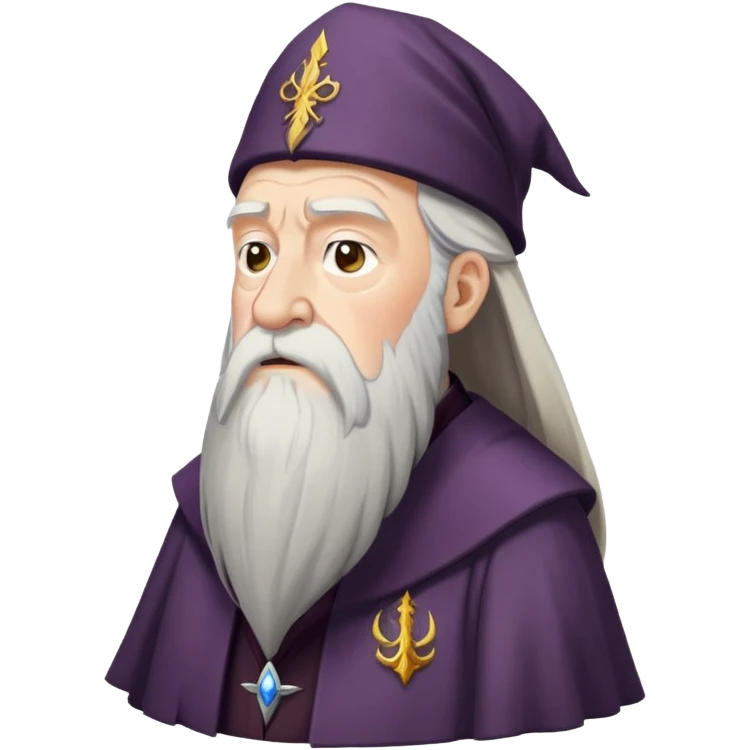 upset Dumbledore side profile with long white beard emoji