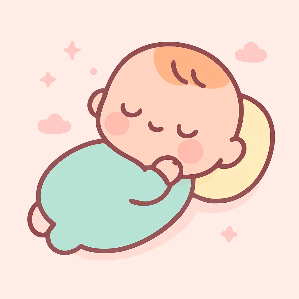 a baby sleeping, soft and peaceful, gentle style emoji