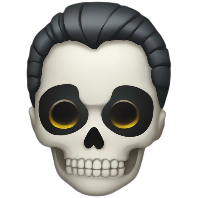 Skull with slicked back hair akira emoji
