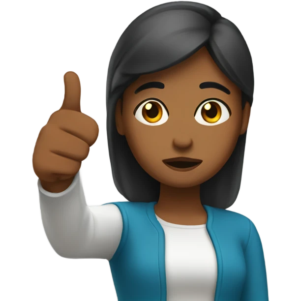 Maria doing thumbs down emoji