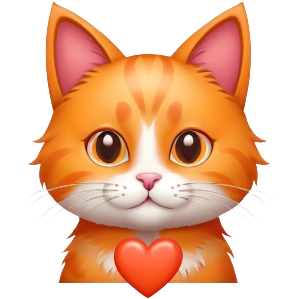 Un chat avec des cœurs emoji