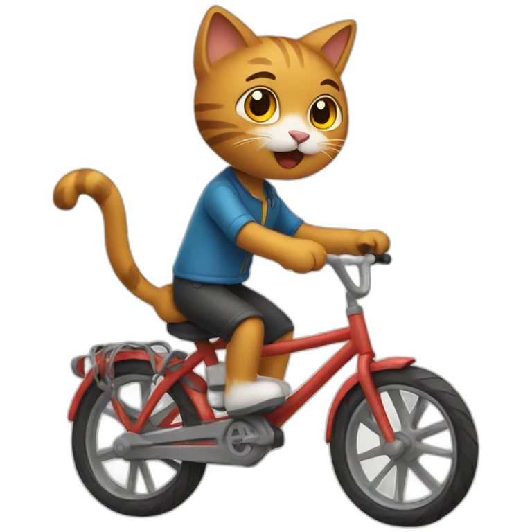 a cat riding a bike emoji