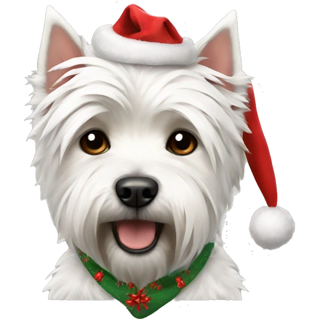 a west highland terrier wearing a christmas hoodie  emoji