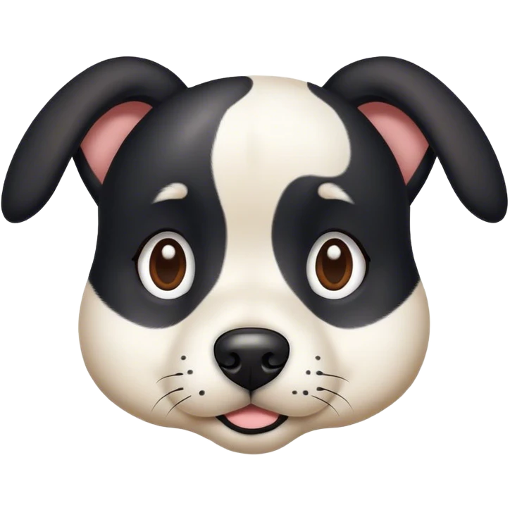 Black and white dog with spot on head emoji