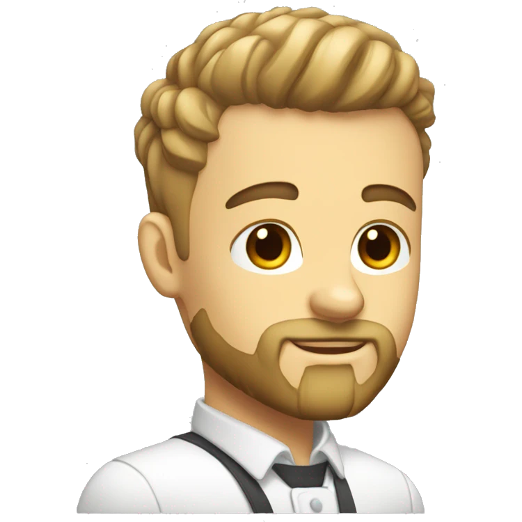 barber white boy with buzzed hair and beard emoji