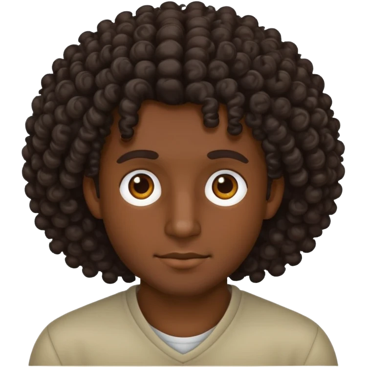dark guy with curly hair emoji