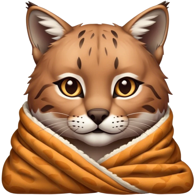 Bobcat cozy in blanket emoji