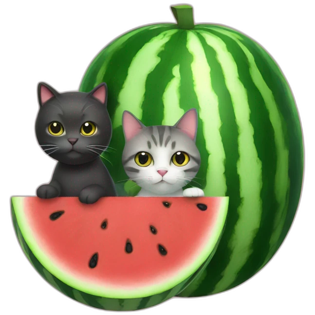 Watermelon and cat emoji