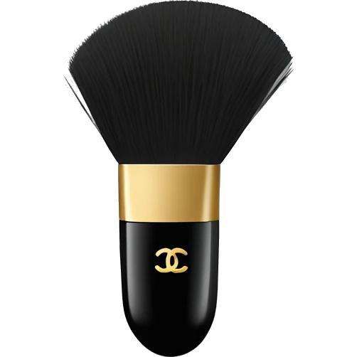 a half-moon shape with soft bristles and a black base featuring the Chanel logo. emoji