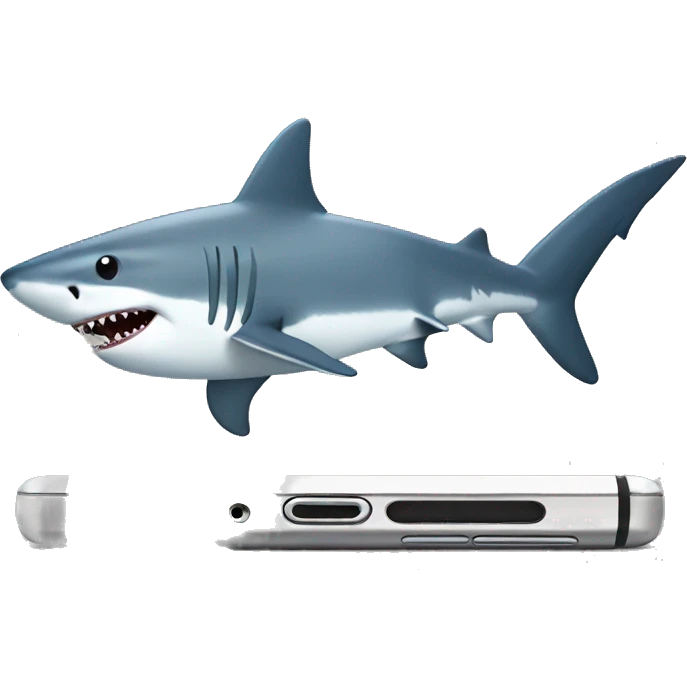 shark watching mobile emoji