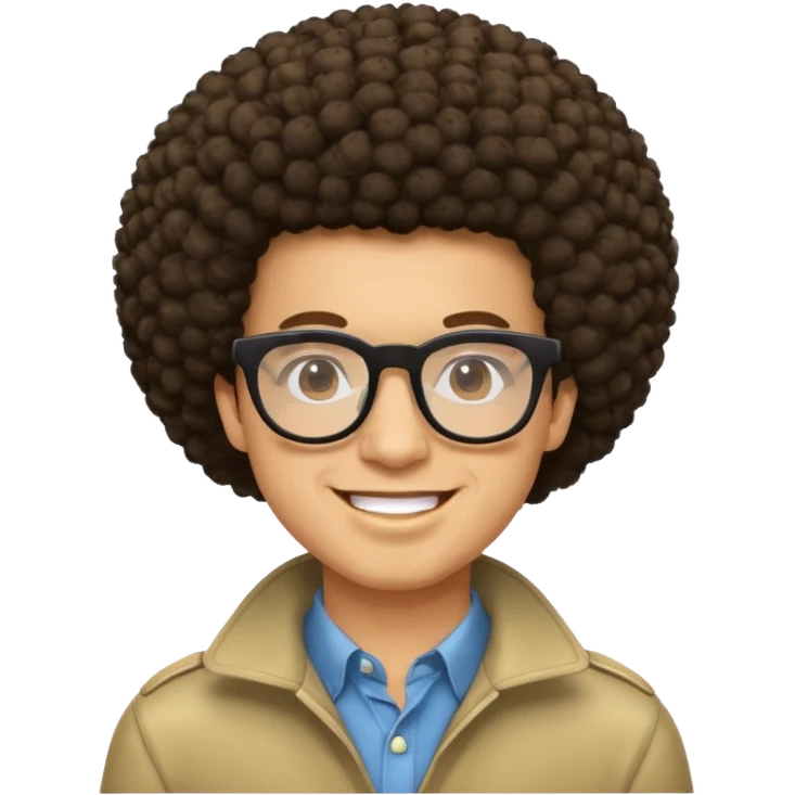 light skin man with afro emoji