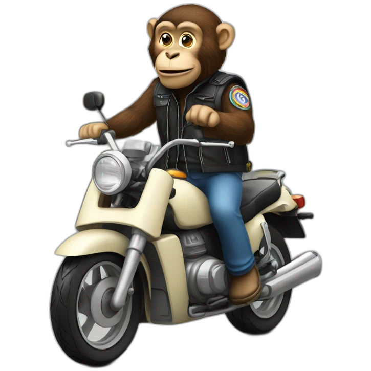Un singe sur une moto emoji