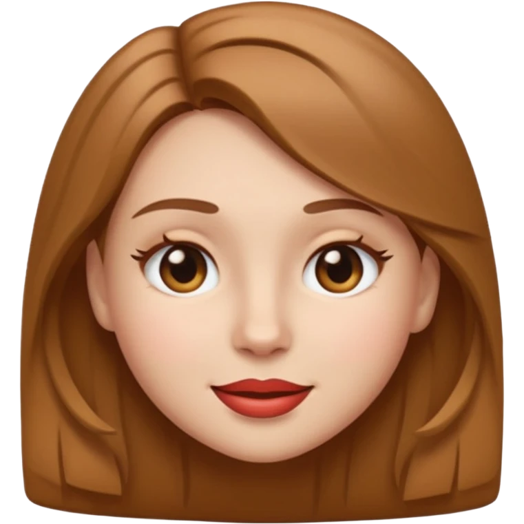 apple style emoji of a girl with fair skin, slightly slanted brown eyes, full lips, light brown hair, and a wink emoji