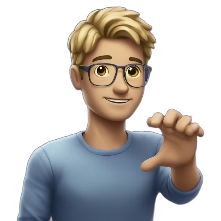 guy wirh a galaxy in the hand emoji