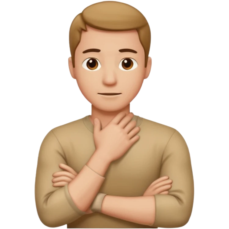 arms crossed holding neck guy emoji