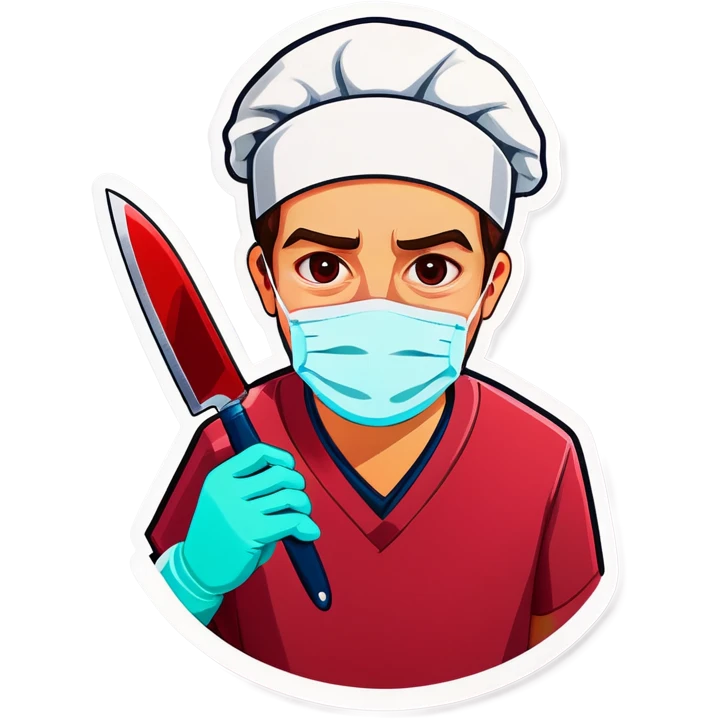 Surgeon holding  knife and tonsil emoji