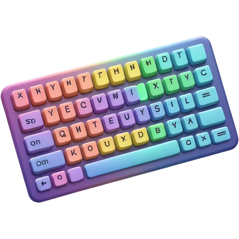 Pastel rainbow keyboard emoji