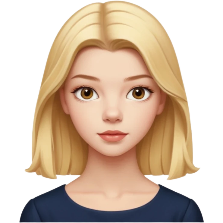Cinematic Realistic Anya Taylor Joy Portrait, depicted with lifelike skin texture, subtle rosy undertones, and soft natural lighting that enhances the gentle contours of her face. Her intricately detailed golden blonde hair is elegantly. emoji
