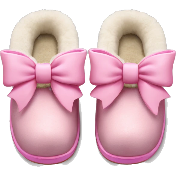 pink ￼ bow Ugg slippers emoji