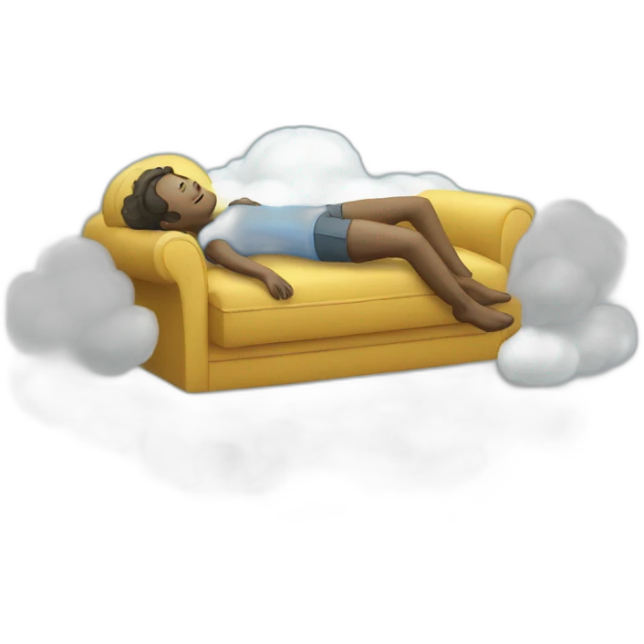 floating headless on a cloud sofa emoji
