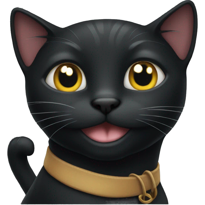Black cat happy  emoji