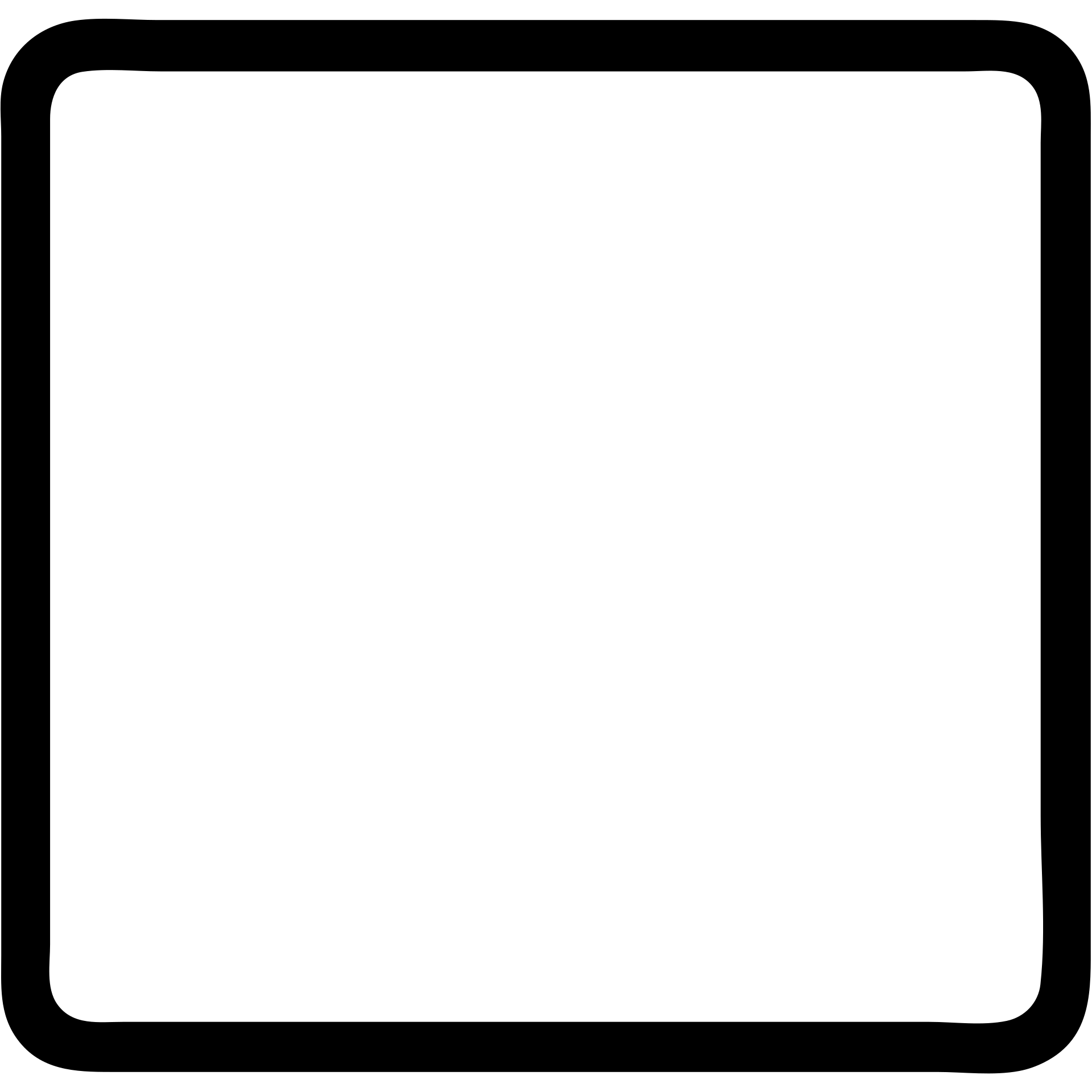 Minimalist white square with very bold black border, icon style, no background, outlined icon with no fill, no color, simple and clean design with strong border. emoji