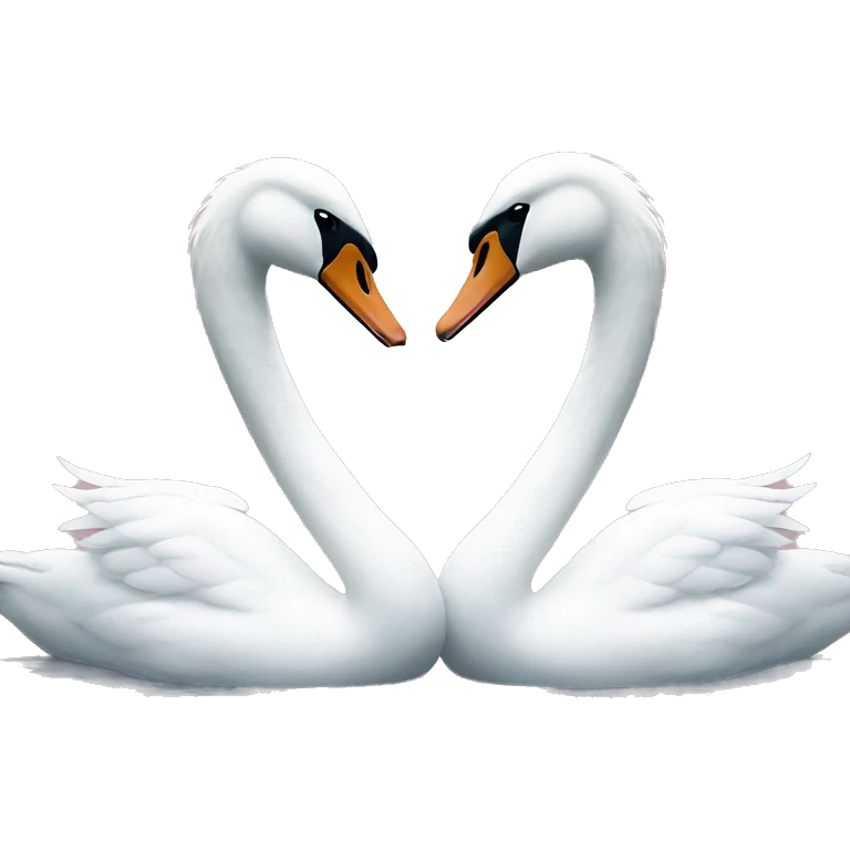 two swans making a heart emoji