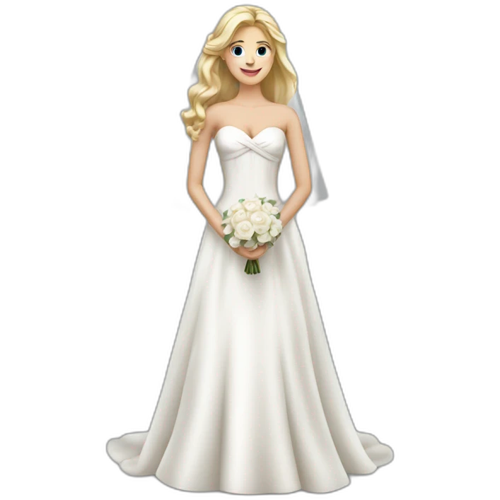 white blond beautiful bride full body emoji